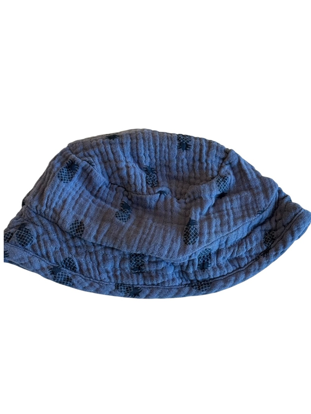 NWOT Rachel Zoe Baby Boy Blue Pineapple Print Muslin Bucket Sun Hat 3-6M